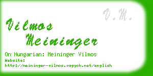 vilmos meininger business card